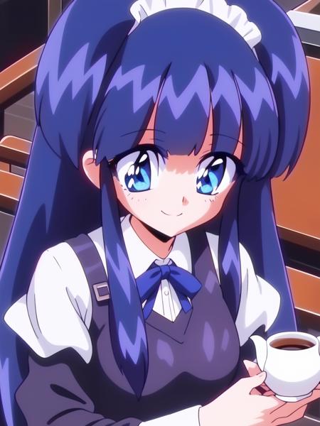 <lora:Shogonoidokozue:0.8> Shogonoidokozue, blue hair, small breasts, blue eyes, smile, happy,
Gothic Maid, cafe, tea,
1990s \(style\), anime, anime_screencap, animated gif, mp4 ,video, animated, 
masterpiece, high quality, very_high_resolution, large_filesize, full color,