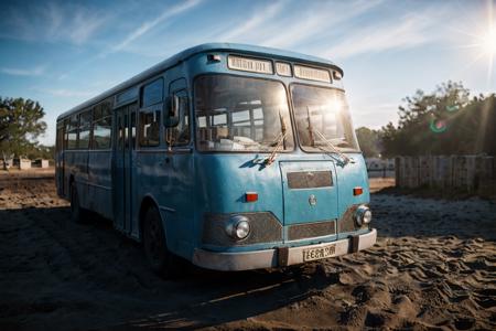 photo RAW,((wide-angle 17mm),gel40bo, (USA,Florida:1.3),luxory premium dark blue color bus parking on ocean sand beach,blue sky,sunrays,(bokeh:1.3) <lora:gelios40bokeh_v2:0.5> <lora:liaz677:0.75>, dusty atmospheric haze, high quality textures of materials, volumetric textures, coating textures, metal textures, (natural colors, correct white balance, color correction, dehaze,clarity)), masterpiece, award winning photography, natural light, perfect composition, high detail, hyper realistic,lens flare,Timeless Elegance, Classic Tones, Refined Lighting, depth of field,sharp focus, dark theme <lora:lowra_v10:0.06>, in the style of intimacy, dreamscape portraiture,  solarization, shiny kitsch pop art, solarization effect, reflections and mirroring, photobash