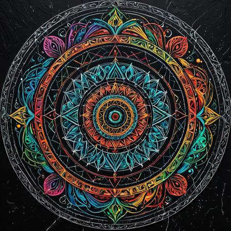 Finely detailed vector illustration, geometric rumminations , ultra realistic quality, circle symbol, white background, hyperdetailed, intricately detailed,  triadic colors,fantastical,intricate detail,splash screen,complementary colors, fantasy concept art, 8k resolution, masterpiece, chalk on black stone, sketches, scratches,