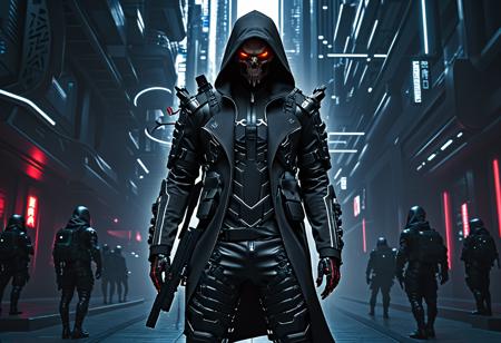 Techwear fashion <lora:Metroplex Base:0.3>,a city,, diablo digital concept art . Futuristic, cyberpunk, urban, tactical, sleek, dark, highly detailed