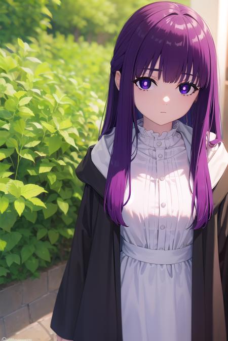 fern, <lora:fernv2-lora-nochekaiser:1>,
fern, long hair, bangs, (purple eyes:1.1), purple hair, sidelocks, blunt bangs, (bright pupils:1.5), half updo,
BREAK shirt, dress, jacket, white shirt, open clothes, hood, white dress, hood down,
BREAK outdoors, sky, nature,
BREAK looking at viewer, (cowboy shot:1.5),
BREAK <lyco:GoodHands-beta2:1>, (masterpiece:1.2), best quality, high resolution, unity 8k wallpaper, (illustration:0.8), (beautiful detailed eyes:1.6), extremely detailed face, perfect lighting, extremely detailed CG, (perfect hands, perfect anatomy),