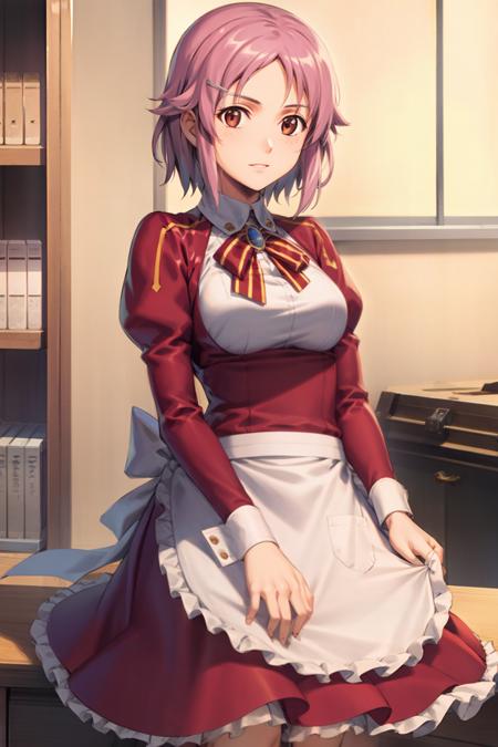 masterpiece, best quality,1girl, apron, frills,skirt, shirt,kbxll