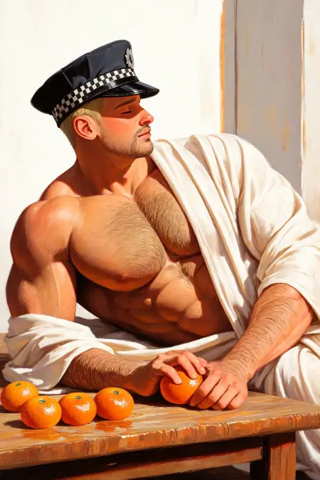 chequered police helmet (UK police hat)