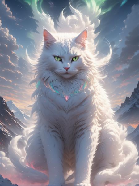 mythical beast white cat