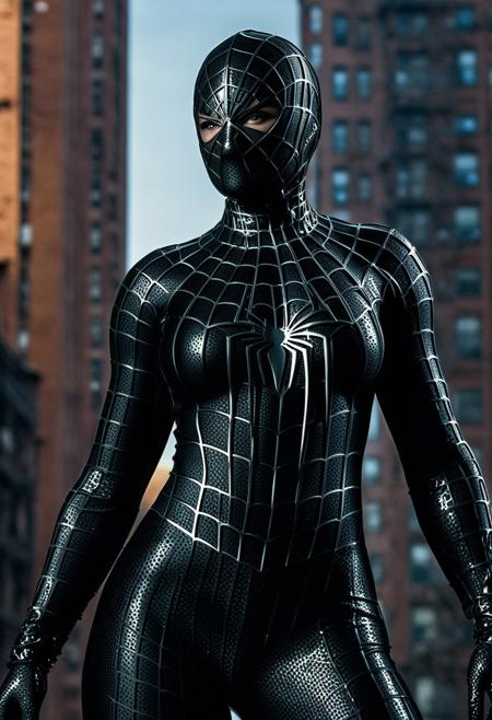 score_9, score_8_up, score_7_up, best quality, realistic, masterpiece, beautiful detail, hyperrealistic, afternoon sky, ((1girl, woman body, big breasts)), amazing detailed full body portrait of a beautiful japanese girl, wearing a realistic and highly detailed black raimi spider-man suit, ((huge muscular girl)), professional model wears ultra - detailed black raimi spider - man suit, ultra - detailed and grained black raimi spiderman suit, suit covered entire body and hand, black spiderman gloves, wet, (wears black spider man mask), (full body), (dirty skin), close up, octane render, highly detailed, volumetric, dramatic lighting, (highest quality:1.1), (HDR:1.3), (top quality, best quality), realistic, high definition, Expressionism - sharp focus, professional photography, masterpiece, ultra detailed photograph, high quality, 8k,