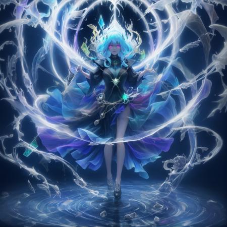 woman, runes, glowing symbols, magic spell, medium breasts, masterpiece, oil painting \(medium\), highly detailed, dmt, witch, geodes, glowing eyes, light flowing in and out of her body, flowing glowing water,
, runes, glowing symbols, magic spell, medium breasts, masterpiece, oil painting (medium), highly detailed, dmt, witch, geodes, glowing eyes, light flowing in and out of her body, flowing glowing water, (purple flames:0.7),

<lora:chaos:0.55>,