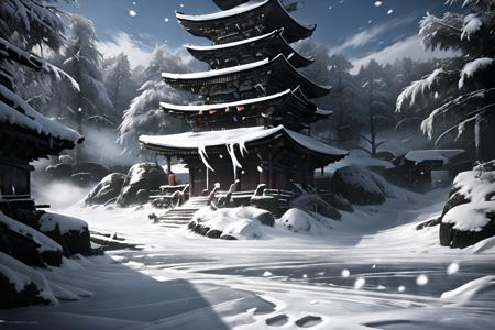 masterpiece, best quality,Ghost of Tsushima,snow