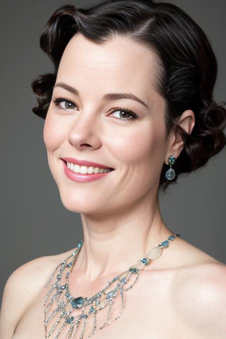 professional closeup portrait photo of p4rk3rp smiling and wearing 1920s ballgown for maxim magazine, elegant studio lighting