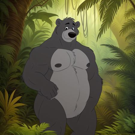 baloo bear no humans furry black eyes