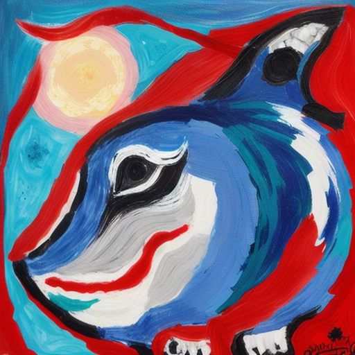 sureal painting of a woman holding a single fish <lora:last:1>