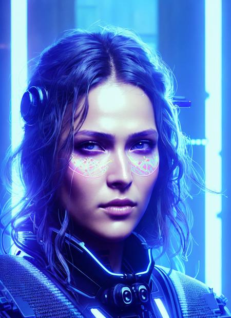 Detailed portrait cyberpunk (sks person), futuristic neon reflective wear, sci-fi, robot parts, ismail inceoglu dragan bibin hans thoma greg rutkowski alexandros pyromallis nekro rene margitte illustrated, perfect face, machine face, fine details, realistic shaded, intricate, elegant