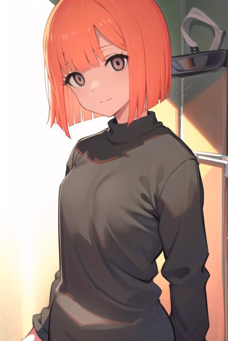 yorumac, <lyco:yorumac-lyco-nochekaiser:1>,
yoru mac, short hair, bangs, (black eyes:1.5), blunt bangs, orange hair, bob cut, smile,
BREAK shirt, long sleeves, pants, sweater, grey pants,
BREAK looking at viewer, full body,
BREAK indoors, kitchen,
BREAK <lyco:GoodHands-beta2:1>, (masterpiece:1.2), best quality, high resolution, unity 8k wallpaper, (illustration:0.8), (beautiful detailed eyes:1.6), extremely detailed face, perfect lighting, extremely detailed CG, (perfect hands, perfect anatomy),