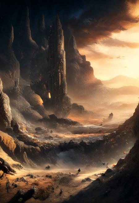 (POV view , DOF, first people view from the entrance, low angle shot:1.4),
(Ancient civilization, Alien Prometheus movie scene, dune movie scene:1.5), 
In the distant future, humans are spread across planets and ruled by an empire. The most important scene in the Dune movie, "Arrakis", was filmed in the Wadi Rum desert, the largest desert in Jordan, also known as the "Valley of the Moon". Some scenes were filmed in Rubou, Abu Dhabi, the Middle East. Shot in the Rub' al Khali desert. In addition to the desert landscape, the towering rocky scenery was also the main reason why it was chosen as the shooting location.
(Large Files, Ultra Realistic, 8K, 16k, FHD, HD, VFX, Perfect, Photography, composition, Architecture Sales Photography, Architecture Competition, Ultra High Resolution, Cinematography, High Resolution Image:1.1), (dramatic lighting, direct sunlight, ray tracing, clear shadow:1.2),  (real landscape:1.1), (blurred background:1.0), (urban background, more_details) ,
extremely detailed, hillscastel, <stardeaf-cold-arc>, great lighting, clear, Neo Classic