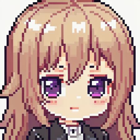 Pixel art, 1girl, cute, portrait, bust up, upper body, transparent background, chibi