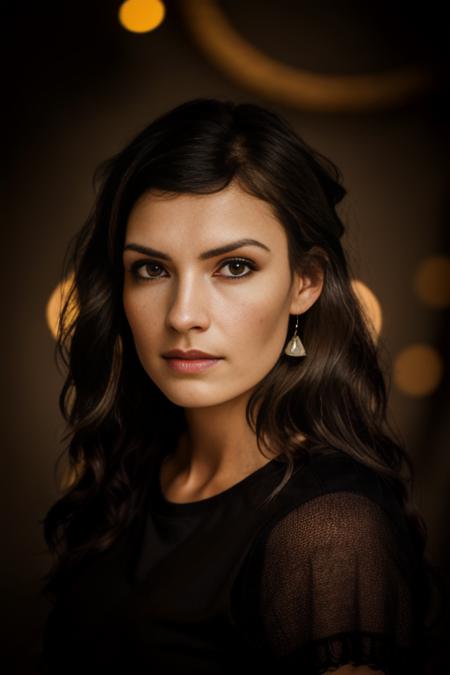 <lora:f4mk3:0.9>, a Realistic photo of a f4mk3 woman, long hair, looking at viewer, brown hair, shirt, black hair, brown eyes, jewelry, upper body, earrings, lips, black shirt, portrait, realistic, soft lighting, professional Photography, Photorealistic, detailed, inside a dark Studio Room background, blurred background, RAW, analog, sharp focus, 8k, HD, DSLR, high quality, Fujifilm XT3, film grain, award winning, masterpiece