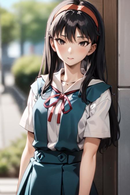 1girl, yukiko, portrait, solo, tokyo-3 middle school uniform, park background, detailed, illustration <lora:yukiko:1> <lora:tokyo-3_middle_school_uniform_v102-000008:1>