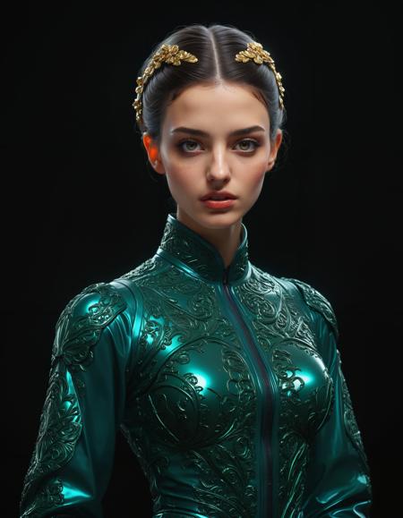 by Shusei Nagaoka , by Agostino Arrivabene , by Edwin Austin Abbey , a futuristic fashion icon wearing sleek, minimalist attire in a sleek, high-tech environment , in the (style of  ornate fusion opulence:1.6), Vaporwave style, retro aesthetic, cyberpunk, vibrant, neon colors, vintage 80s and 90s style, highly detailed,  limited dark palette, unusual colors, atmospheric haze, highly dramatic volumetric lighting,


<lora:xl_more_art-full_v1:0.5> <lora:- SDXL - vanta-black_contrast_V3.0:0.4> <lora:SDXL_black_and_color_Sa_May:0.5> dark, black and color <lora:sss:0.7> sss