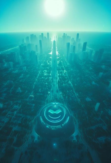 Lunar Daytime  ,  futuristic metropolis, ( Miami Beach:1.37), vibrant colors,
