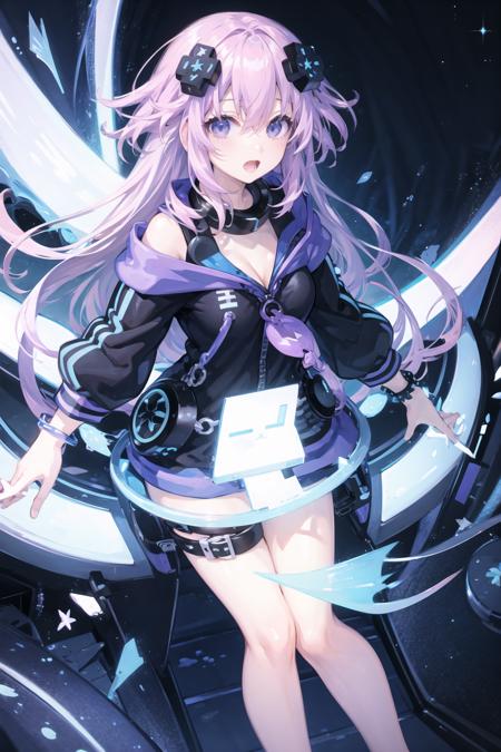 masterpiece, highres,best quality,Perfect details,ultra-detailed,1girl,solo,nep traveller,cleavage,