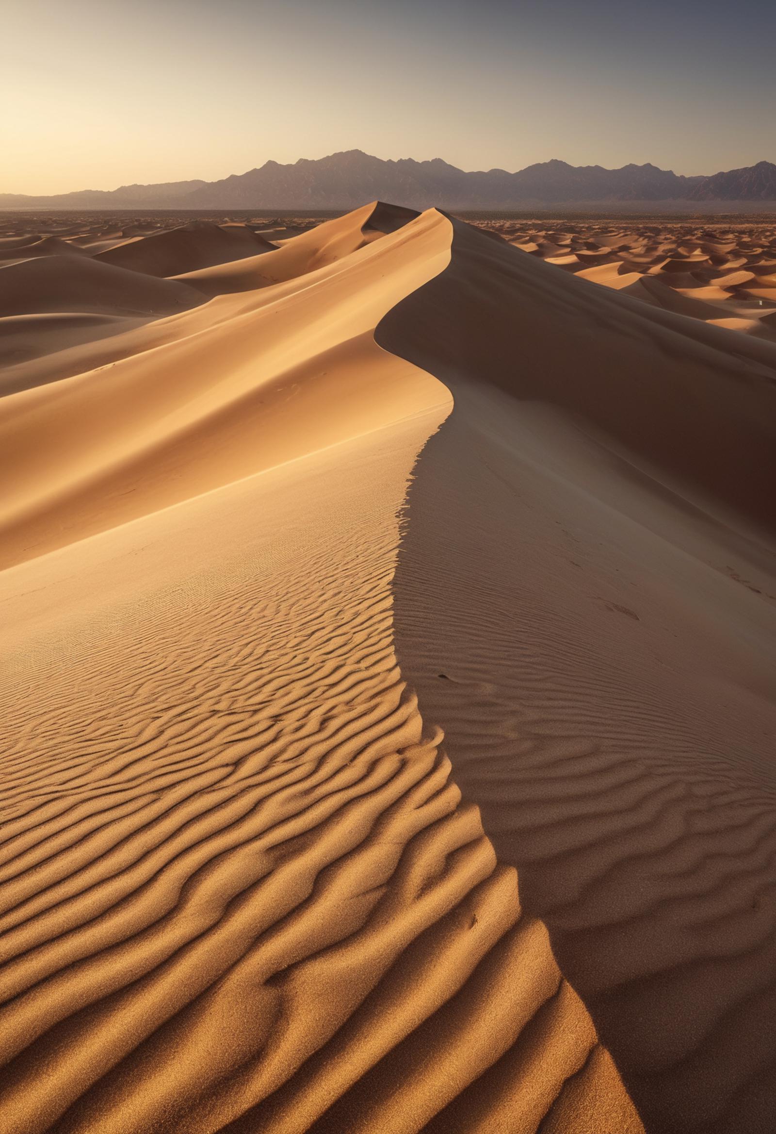 Wavy Sand Dunes in a Desert Landscape