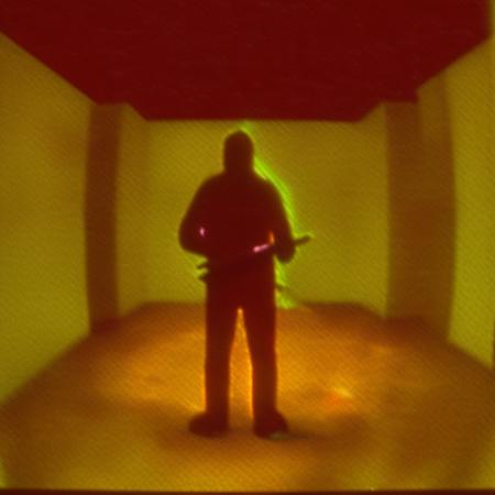 ((man standing) with bloody knife  in (scrbackrooms)), [[bad quality]] recording from old vhs camera with glitches and noise, ((chromatic abberation), glitches,( horizontal scan lines)), tone mapped, detailed art,( realistic, scratched film tape, video artifacts), mini glow flares