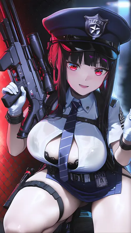 D: Killer Wife + Secret Police [Goddess of Victory: Nikke] | Illustrious