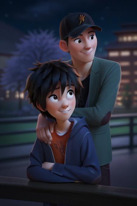 hiro hamada, black hair, black eyes tadashi hamada, black hair, black eyes