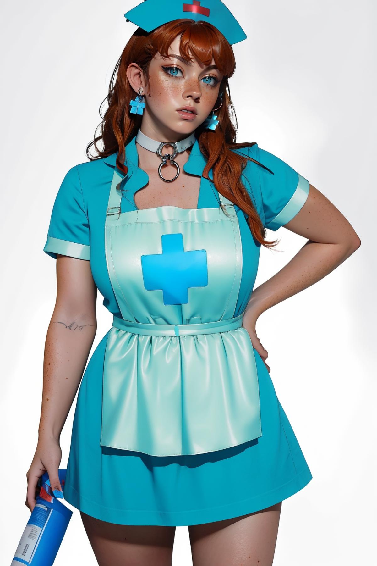 Short Blue Nurse Dress image by freckledvixon