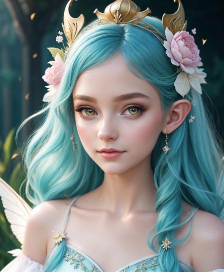 Princess girl with wing, dress glitter blue, pastel, glitter, dramatic, dreamy, pastel, Watercolor, Whimsical, delicate, crown of shells, Trending on Artstation, Highly detailed, Intricate, Portrait, digital painting, Fantasy theme, Fantasy robes, Conceptual fantasy art, Fantasy character art, Presumptuous, Teen, perfect body, whole body, dreamer, pastel, Watercolor, Whimsical, Delicate, shell crown, art by loish and lois van baarle, Trending on Artstation, Highly detailed, Intricate, Portrait, digital painting, fabulously beautiful elf fairy, luminous wings, cute, 8k, ((masterpiece)), (best quality), (detailed), Beautiful, large, charming eyes, Beautiful, goddess, nature girl, queen, Hyper realistic, HD, cards