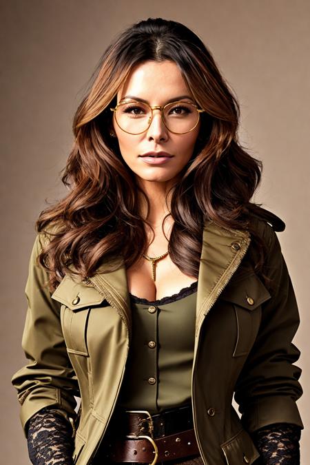 analog style, modelshoot style, portrait of (s4r4hsh4hi:0.99) wearing military-style jacket, lace jabot, and steampunk-style glasses, bold, bright colours,<lora:epiNoiseoffset_v2Pynoise:1.0>