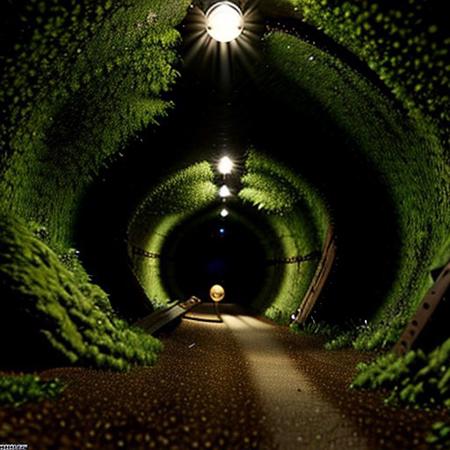 stretch, Sharp image, 4k, 8k, Detailed and Intricate, Cinematic, Dynamic Lighting, 
OverallDetail,  ultra detailed, ultra resolution, vault, no people, fully generated, amazing, beautiful, highest quality, normal situation, detailed technology, machinery, futuristic, perfect, green  perfect, 4k definition, overgrowth affected tunnel