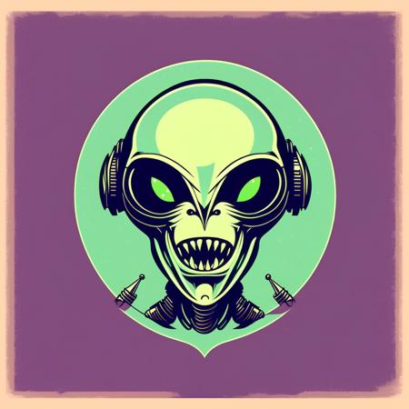 alien head in PrintDesign Style