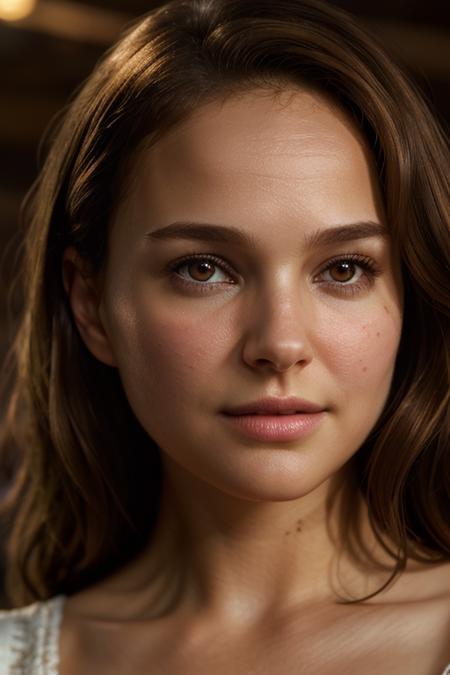 real, atmospheric scene, masterpiece, best quality, (detailed face, detail skin texture, ultra-detailed body),(cinematic light),
<lora:natalieportman_lycoris_smf_v1-000003:0.9> , 1girl, n4tp0r7-smf, brown hair, brown eyes, upper body, long hair