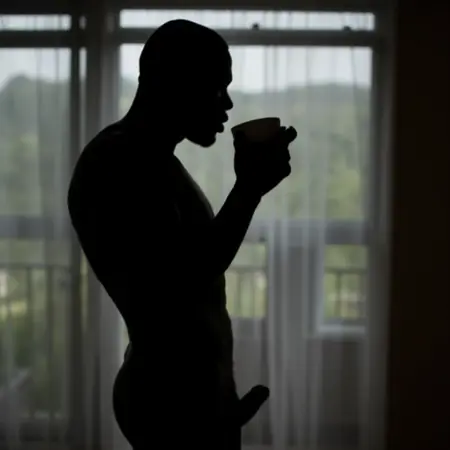 Nude male silhouette