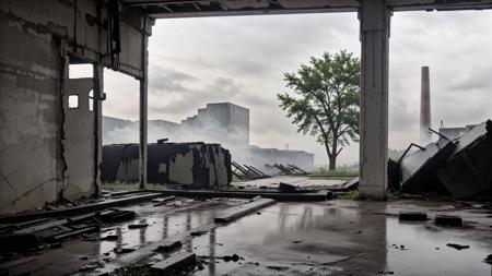<lora:ERKOFA:0.5>
(RAW)breath taking landscape photo of ERKOFA, (ultra gloomy, dark, atmospheric, black&white, foggy, wet), industrial ruins of an epic and old factory in a zone of exclusion, (ultra realistic, detailed, masterpiece, 8k) <lora:LCM_Lora.safetensors:1><lora:LCM_Lora.safetensors:1>