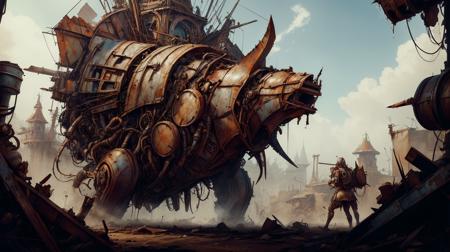 RAW Photo of worldofscrap giant axe throwing contest, deep focus, d & d, fantasy, intricate, elegant, highly detailed, digital painting, artstation, concept art, matte, sharp focus, illustration, hearthstone, art by artgerm and greg rutkowski and alphonse mucha, corroded, broken, junker <lora:WorldofScrap:1><lora:add_detail:0.6> <lora:LowRa:0.2>, (Masterpiece:1.3) (best quality:1.2) (high quality:1.1), HDR,beautiful colors,artstation,32k resolution,lens flare,epic,HDR10,natural lighting,stunning,photorealistic