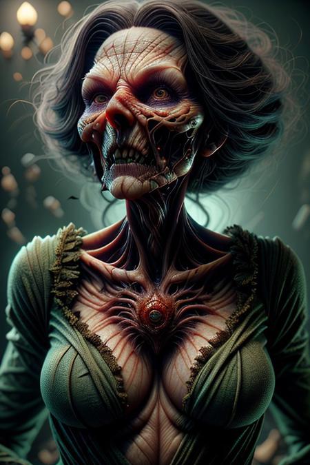 A hyper-realistic Close up shot of a figure completely made of grass and red flowers in female form, full body zoomed in, ultra sharp focus photo, 3d render, architecture, dark fantasy, vibrant  (photography, high-resolution, dynamic, energetic,hyper-realistic, dramatic lighting, shallow depth of field.)HalloweenGlowStyle, ral-wtchz, CyberRealistic_Negative, ral-wtchz