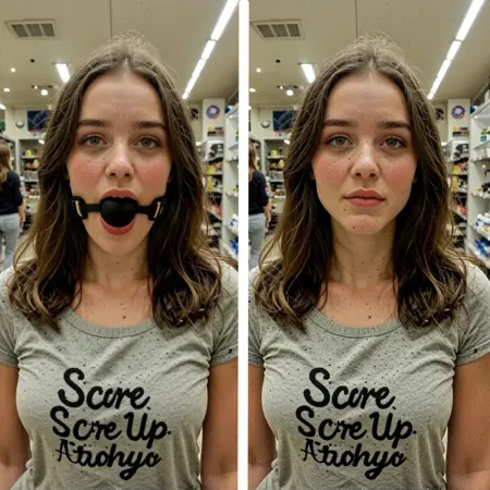 Bgag kontext - wear large ball gag in a wide open mouth