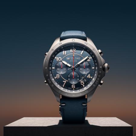 <lora:W4tch35_05A-000005:1>,an advertising photograph of a (W4tch35:1.1) as a (aviator_watch:0.8),on watch stand,medium shot,tilt shift,bokhe,8k wallpaper,masterpiece,photorealistic,HDR UHD,high contrast,hyper realistic,volumetric lighting,