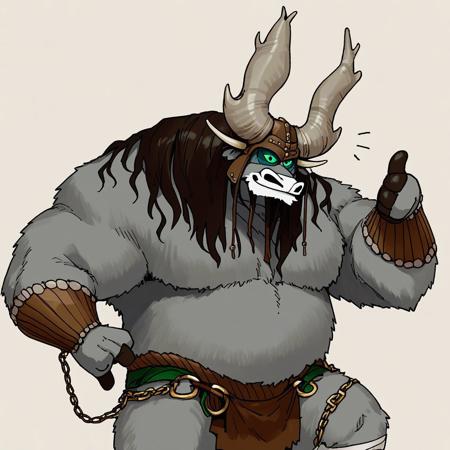 packshen, bird, white feathers, peacock feathers, red markings, robe, winged hands, packkai, bull, big horns, long hair, helmet, bracers, loincloth, waistbelt, leg wraps packrhino, rhinoceros, horn, gruff, skin markings, armor,  packlishan, panda, green eyes, fur vest, straps, lower teeth, hat,  packtailung, feline, whiskers, brown belt, purple pants, bottom fangs,