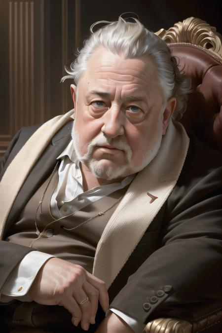 award winning portrait photo of a man LeifGW, serious look, sitting in armchair, sharp focus, digital painting, concept art, smooth, intricate details, medium shot, (shallow depth of field:1.3)