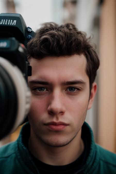 RAW photo, a realistic photograph of man, looking at camera, 8k uhd, dslr, soft lighting, high quality, film grain, Fujifilm XT3, isaacrossiter person, full face, <lora:isaacrossiter_24300:1>