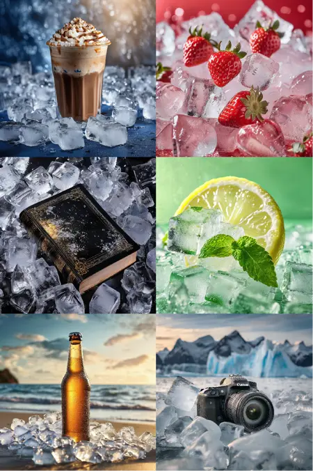【E-commerce Photography】Cool  Summer  Ice Cube Scene Food Product Photography XL