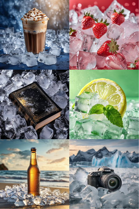 【E-commerce Photography】Cool  Summer  Ice Cube Scene Food Product Photography XL v1.0