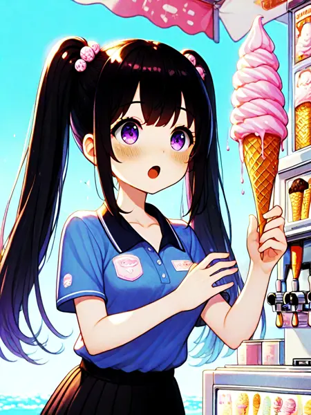 girl like ice cream truck / ice cream machine