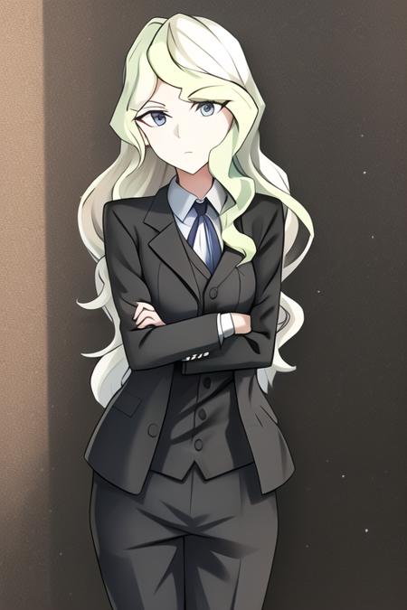 diana cavendish, masterpiece, best quality, black suit