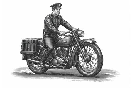 scratchboard_illustration_of_a_postman_in_uniform_sitting_on_a_motorcycle__solid_white_background__detailed_104043875.png