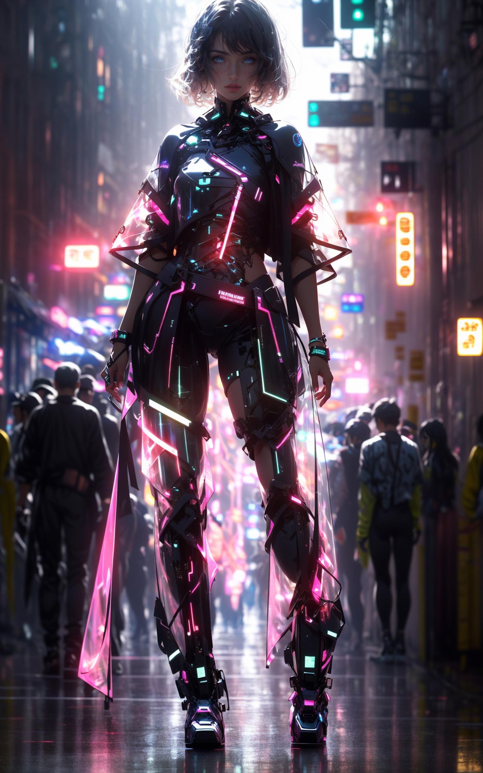 赛博girl/Cyberpunk girl/立绘 服设 人物 Lora image by XRYCJ