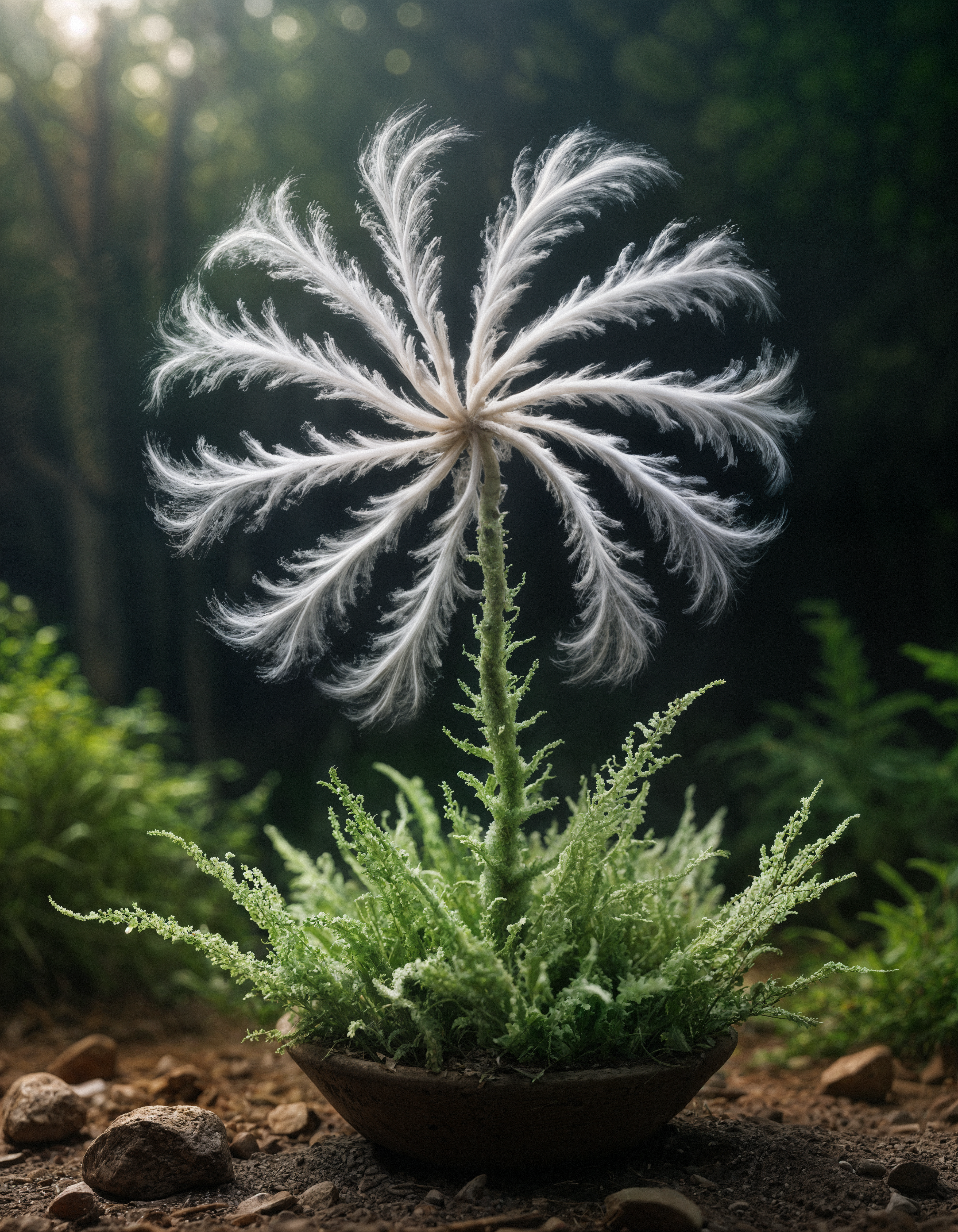 Air Elemental Wind Breeze Wafting Spiral Breath Blow, Peltigera canina Particles, create visionary plant, and fulfill the final sequence-to-sequence