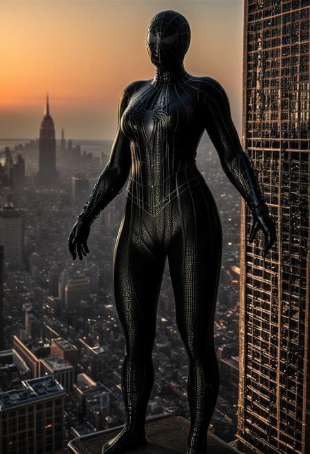 score_9, score_8_up, score_7_up, best quality, realistic, masterpiece, beautiful detail, hyperrealistic, cafe, ((1girl, woman body, huge breasts)), amazing detailed full body portrait of a beautiful japanese girl, wearing a realistic and highly detailed black raimi spider-man suit, ((huge muscular girl)), professional model wears ultra - detailed black raimi spider - man suit, ultra - detailed and grained black raimi spiderman suit, suit covered entire body and hand, black spiderman gloves, wet, (full body), (chilling pose), smile, black hair, octane render, highly detailed, volumetric, dramatic lighting, (highest quality:1.1), (HDR:1.3), (top quality, best quality), realistic, high definition, Expressionism - sharp focus, professional photography, masterpiece, ultra detailed photograph, high quality, 8k,